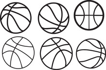  Line Art Of Basketball Icons Vector Art