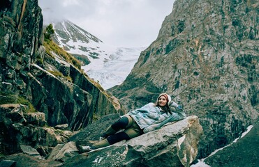 Canvas Print - Person in the mountains 