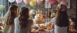 © Daunhijauxx - seen back view woman birthday party with balloons decoration