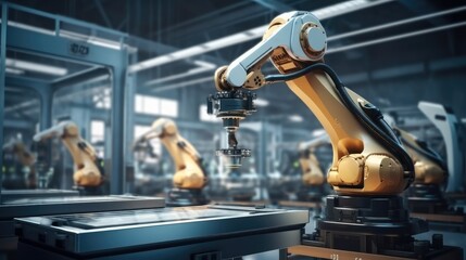 Aufkleber - robotic arm production lines, industrial machinery.