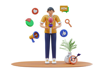 Poster - Marketing Idea 3d Illustration