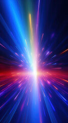 Poster - Flying lights. Pink, blue colors. Abstract background.