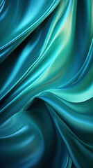 Poster - Liquid metal wave background. Blue, green colors.