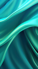 Poster - Liquid metal wave background. Blue, green colors.