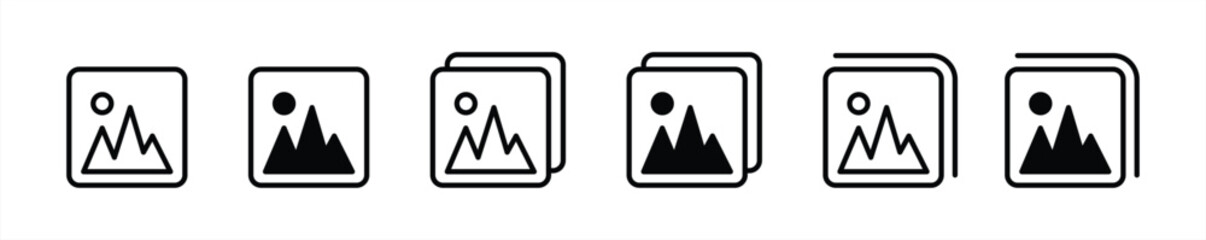 Fototapete - gallery icon set. picture, photo, image icon symbol sign collections, vector illustration