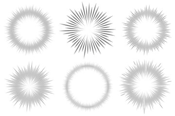 Poster - Circle sound wave. Audio music equalizer. Round circular icons set. Spectrum radial pattern and frequency frame. Vector design