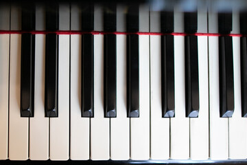 piano keys close up