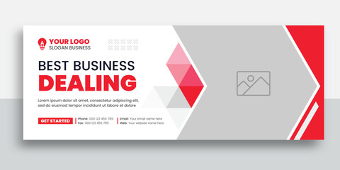 Wall Mural - Digital marketing facebook cover web banner template