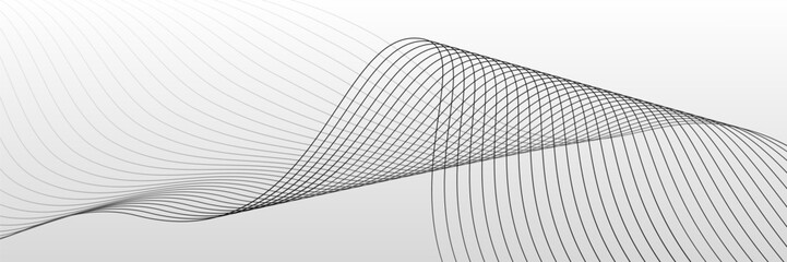 white banner background design with dynamic wavy lines