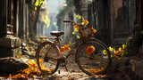Fototapeta Uliczki - Streets with old bicycles