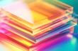 several thick sheets of iridescent methacrylate, with striking colors of industrial design.