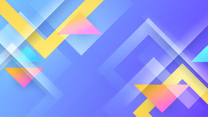 Blue orange and yellow modern abstract gradient geometric background with shapes