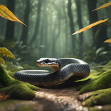 Wild snake nest - Deep forest (ai generative)