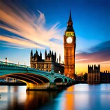 Fototapeta Big Ben - big ben and houses of parliament generating by AI technology