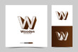 Letter w logo icon design template elements, Capenter industry logo design - wood log, timber plank wood, woodwork handyman, wood house builder. simple minimalist icon.