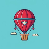 Fototapeta Dziecięca - Hot air balloon basket mascot for a company logo. Generative AI