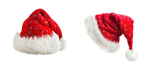 Wall Mural - santa red hat isolated on transparent background.