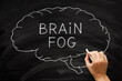 Brain Fog Concept Drawn On Blackboard