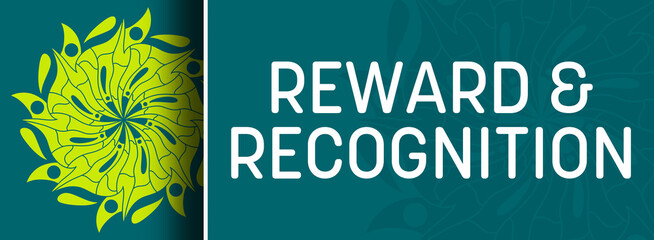 Wall Mural - Reward And Recognition Turquoise Green Mandala Design Element Horizontal Text
