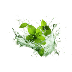 Poster - A splash of green tea with mint