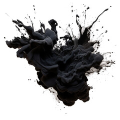 Canvas Print - Splashes of black powder paint