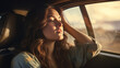 © Sanche_art - dreaming woman in car