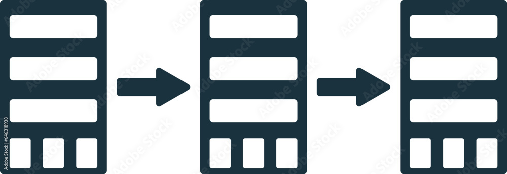 Horizontal integration icon. Monochrome simple sign from digitalization collection. Horizontal integration icon for logo, templates, web design and infographics.