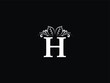 Letter H logo, Feminine h hh Leaf logo Icon Design For Business