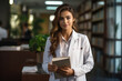 © PRASANNAPIX - Indian female medical student in uniform and holding books in hand