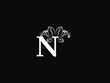 Letter N logo, Feminine n nn Leaf logo Icon Design For Business