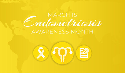 Wall Mural - March is Endometriosis Awareness Month Background Illustration