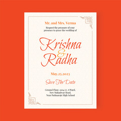 Canvas Print - Traditional Royal Wedding Invitation card design