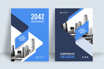 Wall Mural - city background business book cover design template