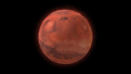 Wall Mural - planet mars rotating in space 360 loop , mars enters retrograde motion