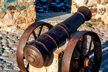Prizren Medieval Fortress. Cannon.