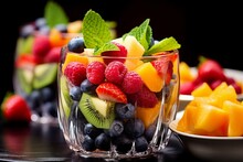 Fruit Salad Combination Bowl Pot. Generate Ai