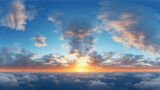 Fototapeta Zachód słońca - Seamless hydra panorama 360 degrees angle view of dark