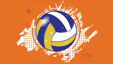 Volleyball Pop Art Design. Vector Illustration.