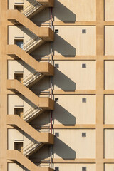 Aufkleber - Staircase on exterior of high rise warehouse. Building abstract background