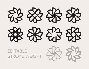 Wall Mural - set of trendy geometric minimal vector logo elements designs template for company branding. editable