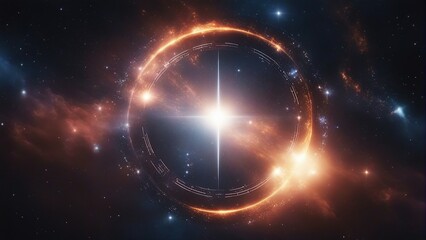 portal, black hole wallpaper background with glowing stars