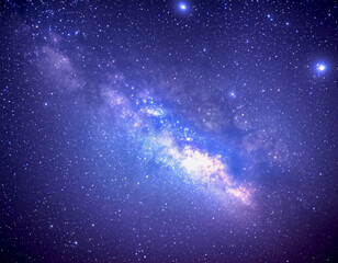 galaxy blue night sky milky way and star on dark background. universe filled with stars, nebula and 