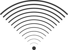 Free Wi Fi Icon. Connection Zone Wifi Vector Symbol. Radio Waves Signal.