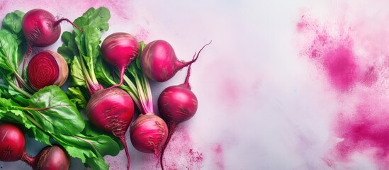Poster - Beetroot alone isolated pastel background Copy space