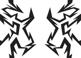 Poster - Abstract background with geometric sharp and spike line pattern. Geometric tribal pattern