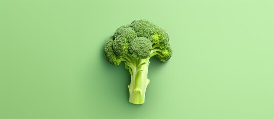 Poster - Broccoli on isolated pastel background Copy space