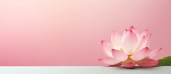 Aufkleber - A pink lotus flower blooming in the dark isolated pastel background Copy space