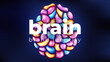 © Ihor - Human brain. Creative art. Left and right cerebral hemispheres, two parts concept. Colorful 3d template. Vibrant colors. Vector illustration eps10.