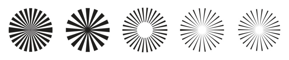 Wall Mural - sunburst element. radial stripes background. sunburst icon collection. retro sunburst design. vector