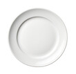 Empty white plate isolated on transparent background. PNG file, cut out